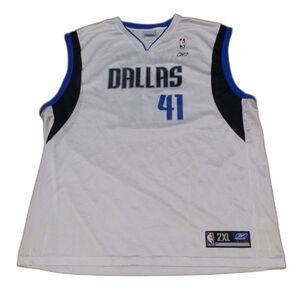 Reebok Dallas Mavericks Dirk Nowitzki 41 Men's Basketball Jersey Size 2XL